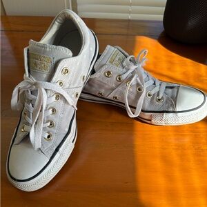 Converse Light Gray with Gold Eyelets